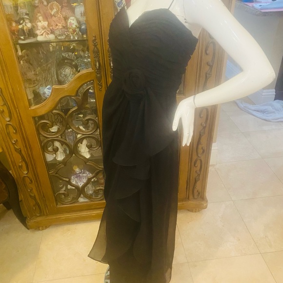 Farinae Collections Black Evening Gown Dress M - Picture 4 of 11